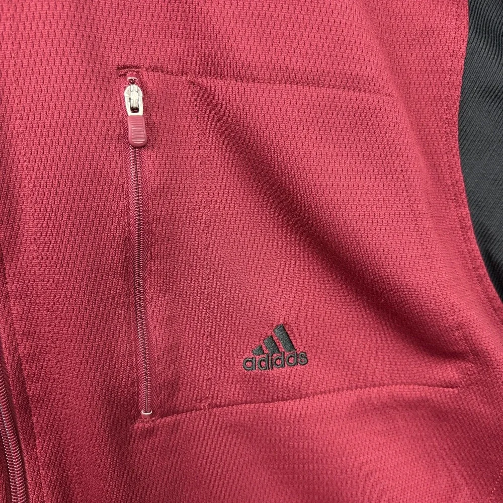 Vintage Y2K Adidas Jacket Mens 2XL Red Black 3-Stripes Track Full Zip Adult XXL